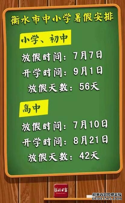 快来看！河北各市中小学放暑假通知来了