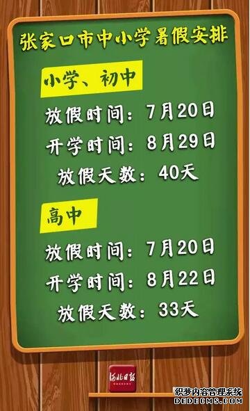 快来看！河北各市中小学放暑假通知来了