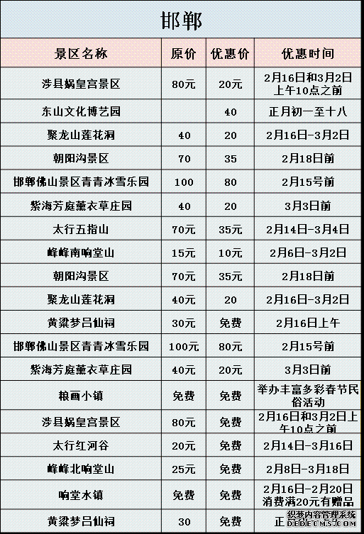 春节河北各地游玩攻略大曝光，附景区优惠信息！